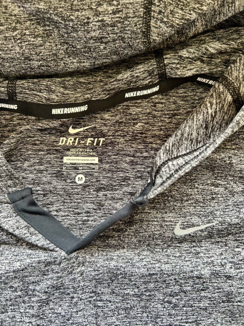 Nike Gray Heather Dri-Fit Running Hoodie